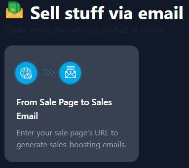 Transform sales page to Sales Email using Tugan AI