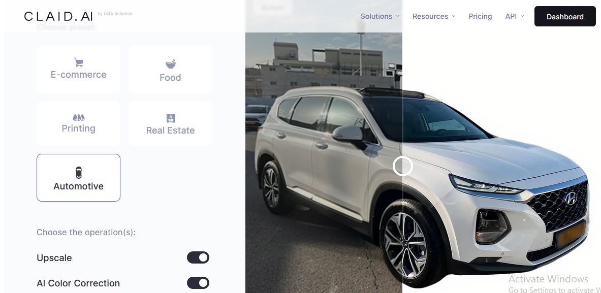 Claid AI for product image enhancement