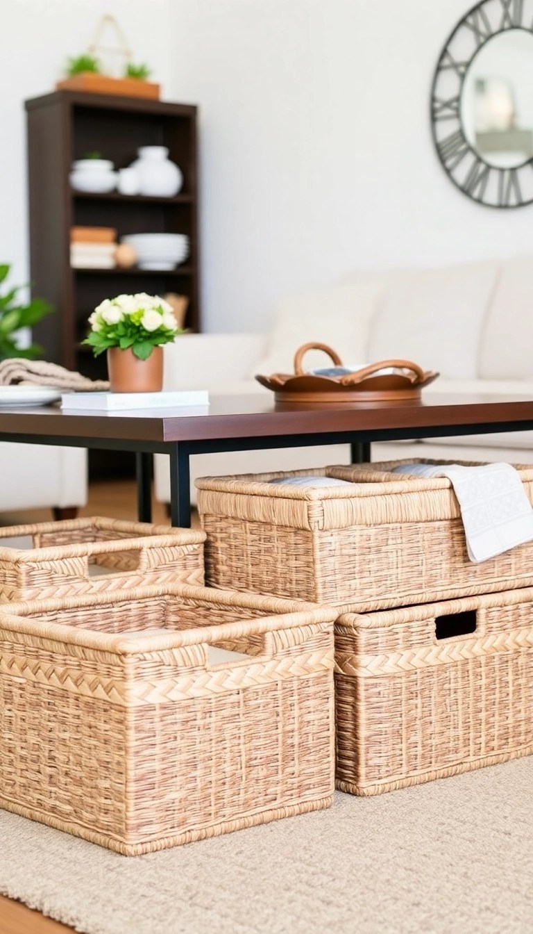 22 Stylish Small Space Decor Hacks That'll Make Your Home Feel Huge! - 13. Use Decorative Storage Bins